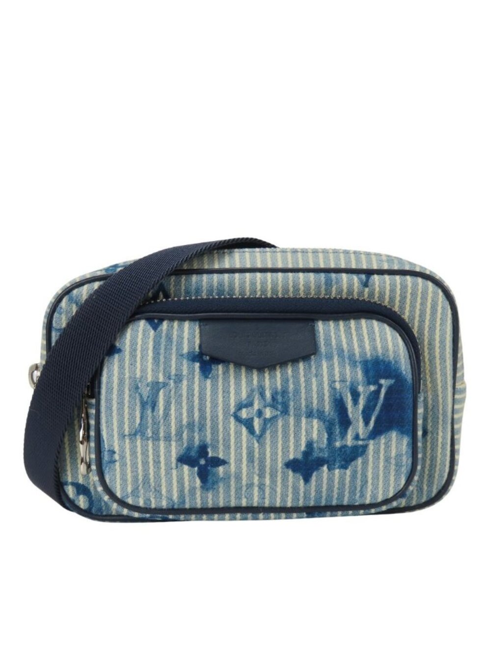 Louis Vuitton Shoulder Bag Outdoor Pochette Canvas Blue Navy 2-Way Crossbody